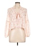 Lush 100% Polyester Pink Long Sleeve Blouse Size L - photo 1
