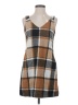 Unbranded 100% Polyester Plaid Brown Casual Dress Size S - photo 1