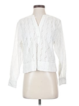 Madewell Long-Sleeve Popover Top in Eyelet (view 1)