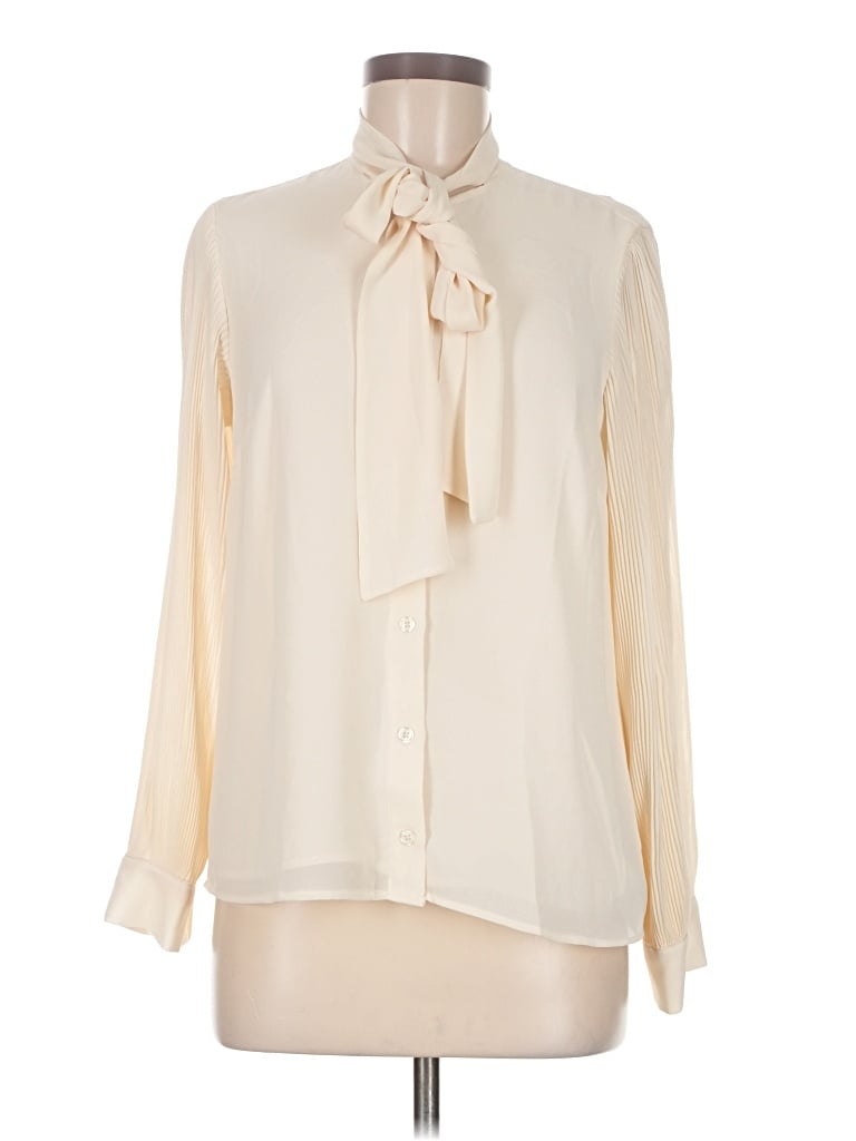 Pre-owned Michael Michael Kors Long Sleeve Blouse In Ivory