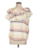 Allison 100% Cotton Ivory Short Sleeve Blouse Size L - photo 1