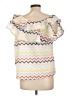 Allison 100% Cotton Ivory Short Sleeve Blouse Size L - photo 2