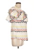 Allison 100% Cotton Ivory Short Sleeve Blouse Size L - photo 4