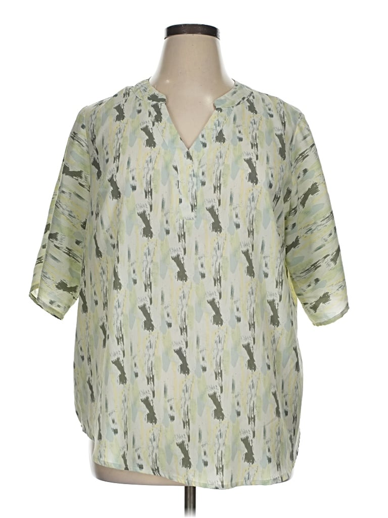 Pre-owned Bloomchic 3/4 Sleeve Blouse In Green