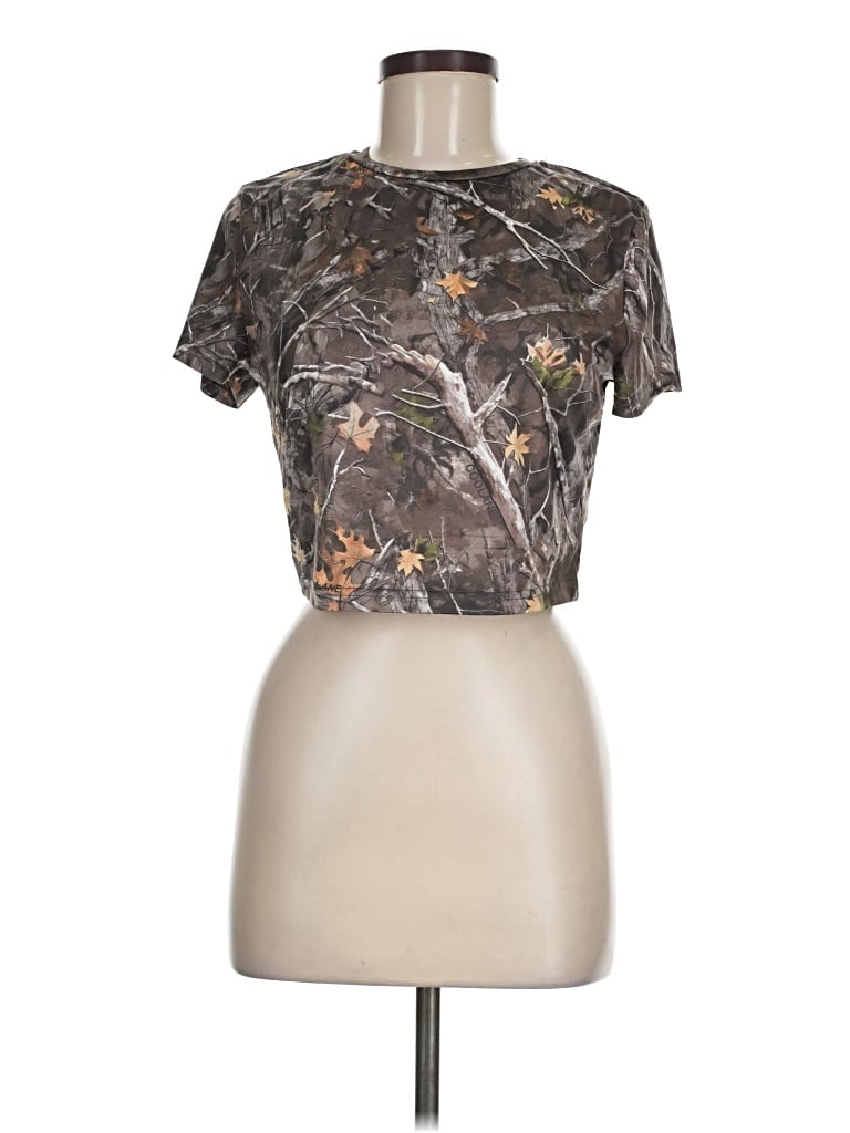 Pre-owned Shein Short Sleeve T-shirt In Brown