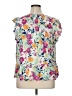True Craft 100% Rayon Floral Yellow Short Sleeve Blouse Size 1X - photo 2