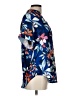 Unbranded 100% Polyester Floral Blue Short Sleeve Blouse Size L - photo 4