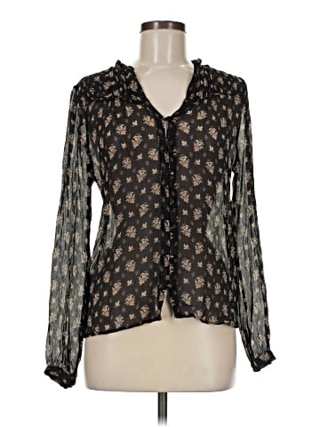 Paige Long Sleeve Silk Top (view 1)