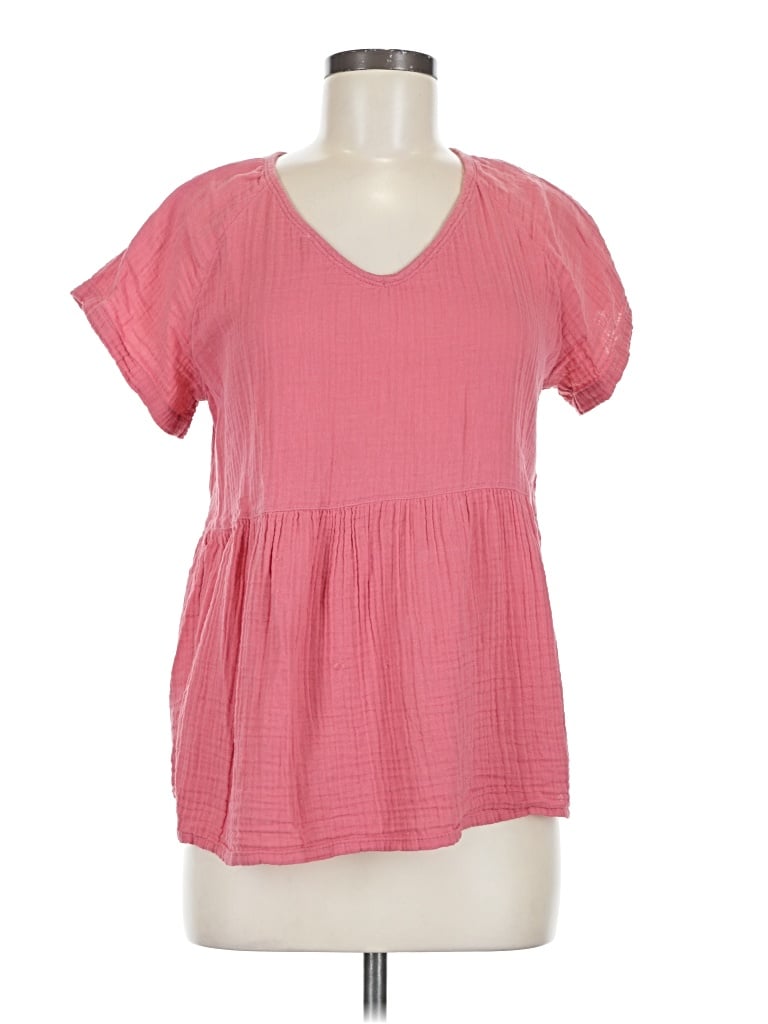 Pre-owned Maurices Short Sleeve Blouse In Pink