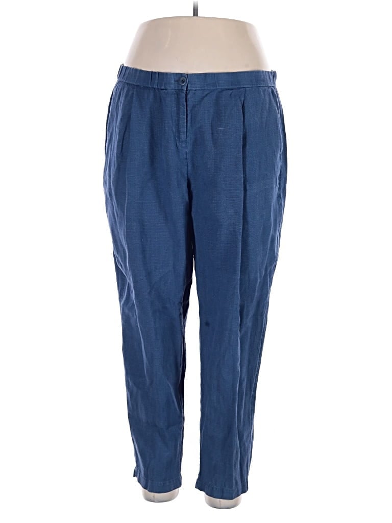Pre-owned Eileen Fisher Linen Pants In Blue