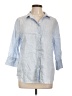 Chico's 100% Linen Blue 3/4 Sleeve Button-Down Shirt Size Lg (2) - photo 1