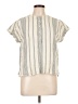 Faherty 100% Cotton Stripes Ivory Short Sleeve Blouse Size L - photo 1