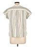 Faherty 100% Cotton Stripes Ivory Short Sleeve Blouse Size L - photo 2