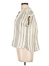 Faherty 100% Cotton Stripes Ivory Short Sleeve Blouse Size L - photo 5