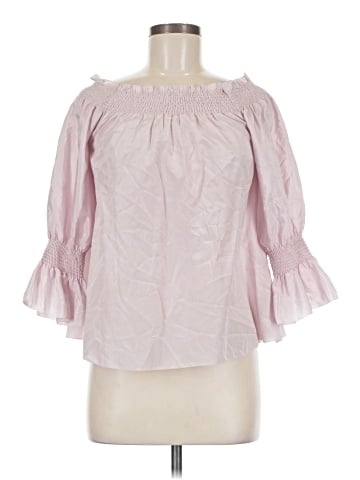 7 For All Mankind 3/4 Sleeve Silk Top (view 1)