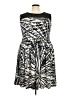 Sandra Darren Graphic Black Cocktail Dress Size 20 - photo 1