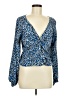 Express 100% Polyester Blue Long Sleeve Blouse Size M - photo 1