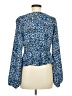 Express 100% Polyester Blue Long Sleeve Blouse Size M - photo 2