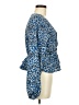 Express 100% Polyester Blue Long Sleeve Blouse Size M - photo 4