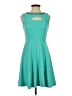 Sandra Darren Solid Teal Casual Dress Size 4 (petite) - photo 1