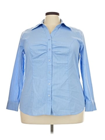 Lane Bryant Outlet Long Sleeve Button-Down Shirt (view 1)