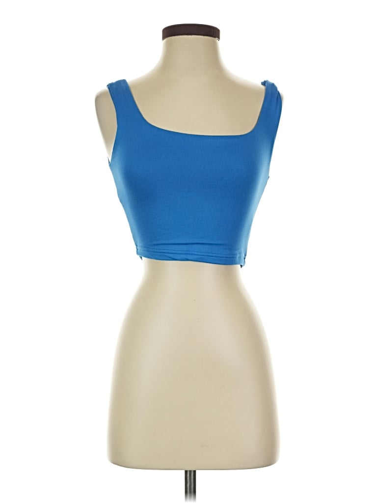 Pre-owned Zeagoo Tank Top Blue Strapless Neckline Tops