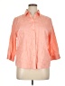 Chico's 100% Cotton Orange 3/4 Sleeve Button-Down Shirt Size XL (3) - photo 1