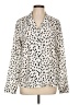 Ecowish 100% Polyester Animal Print Ivory Long Sleeve Blouse Size L - photo 1
