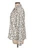 Ecowish 100% Polyester Animal Print Ivory Long Sleeve Blouse Size L - photo 5
