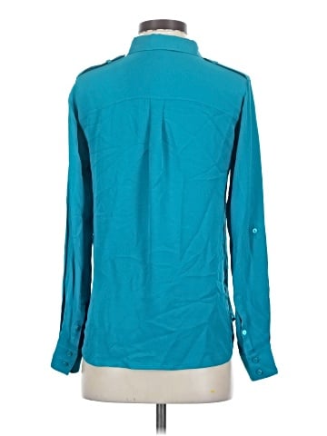 Theory Long Sleeve Silk Top (view 2)