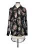 Line & Dot Floral Black Long Sleeve Blouse Size XS - photo 1
