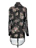 Line & Dot Floral Black Long Sleeve Blouse Size XS - photo 2