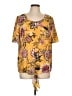 Label Rachel Roy 100% Polyester Yellow Short Sleeve Blouse Size XL - photo 1