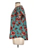 41Hawthorn 100% Polyester Floral Teal Green Short Sleeve Blouse Size L - photo 5