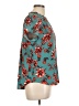 41Hawthorn 100% Polyester Floral Teal Green Short Sleeve Blouse Size L - photo 4