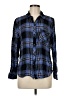 Rails 100% Rayon Plaid Blue Long Sleeve Button-Down Shirt Size M - photo 1