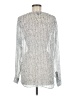 W by Worth White Silver Long Sleeve Blouse Size M - photo 2