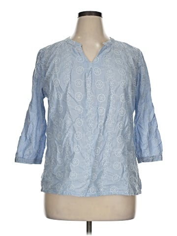 Basic Editions 3/4 Sleeve Blouse (view 1)