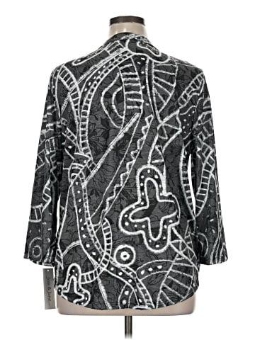 Jess & Jane 3/4 Sleeve Button-Down Shirt (view 2)