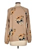 Glam 100% Polyester Tan Long Sleeve Blouse Size L - photo 2