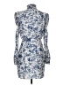 Aqua 100% Polyester Print Blue Cocktail Dress Size S - photo 2