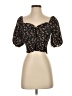 Altar'd State 100% Polyester Floral Black Short Sleeve Blouse Size XXS - photo 1