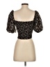 Altar'd State 100% Polyester Floral Black Short Sleeve Blouse Size XXS - photo 2