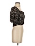 Altar'd State 100% Polyester Floral Black Short Sleeve Blouse Size XXS - photo 4