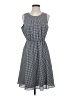 Elle 100% Polyester Checkered-gingham Gray Casual Dress Size S - photo 1