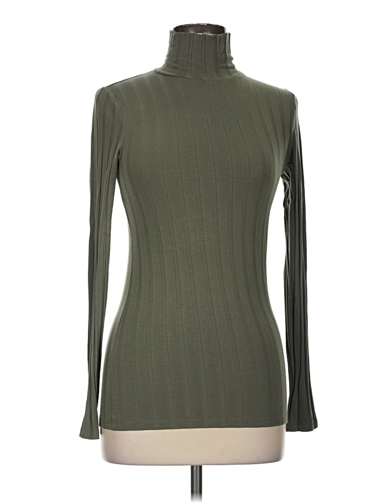 Pre-owned Wilfred Free Long Sleeve Top Green Turtleneck Tops