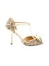 Linea Paolo Animal Print Gold Heels Size 8 1/2 - photo 1