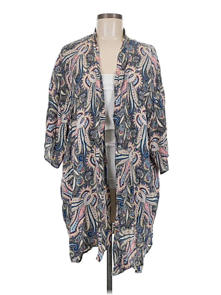 Pre-owned Topshop Kimono In Gray
