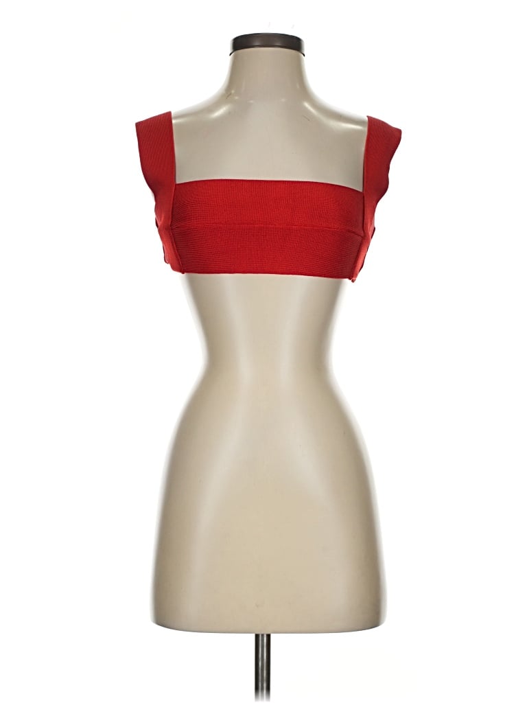 Pre-owned Haight Sleeveless Top Red Square Neckline Tops