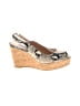 Stuart Weitzman Animal Print Ivory Tan Wedges Size 9 1/2 - photo 1